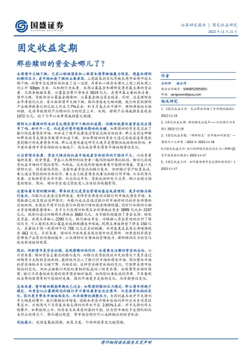 固定收益定期:那些赎回的资金去哪儿了?-20221121-国盛证券-17页