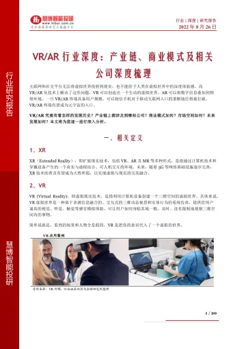 慧博智能投研-VR/AR行业深度:产业链、商业模式及相关公司深度梳理-2022.08-20页-WN9