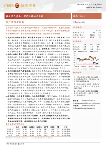 农产品行业深度报告:粮价景气高企,布局种植链正当时-20220608-招商证券-22页
