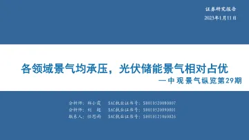 中观景气纵览第29期：各领域景气均承压，光伏储能景气相对占优-20230111-华安证券-37页