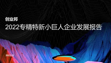 创业邦-2022专精特新小巨人企业发展报告-2022.12-68页