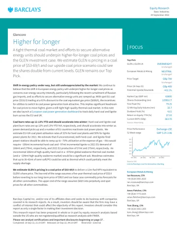 Glencore -Higher for longer