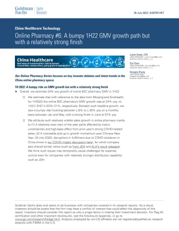 China Healthcare Technology_ Online Pharmacy #6_ A bumpy 1H22 GMV growth path but with a relatively strong finish(1)