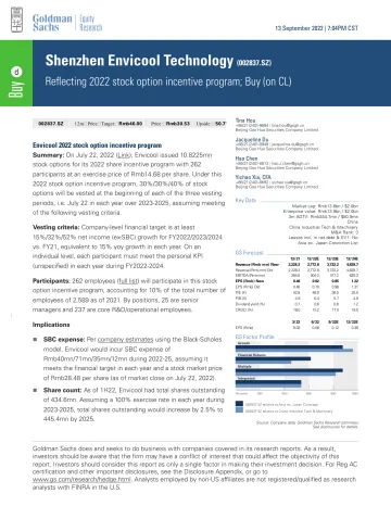 Shenzhen Envicool Technology (002837.SZ)_ Reflecting 2022 stock option incentive program; Buy (on CL)(1)