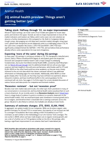 Animal Health 2Q animal health preview-Things aren’t getting better
