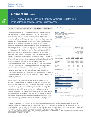 Alphabet Inc. (GOOGL)_ Q2'22 Review_ Results Inline With Industry Dynamics; Debates Will Remain Open on Macroeconomic Impacts...(1)