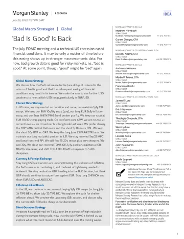 Global Macro Strategist - 'Bad Is Good' Is Back