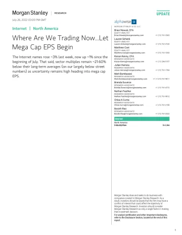 MS_Internet _ NorthAmerica Where Are We Trading Now...Let Mega Cap EPS Begin_20220726
