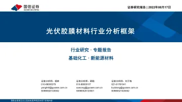 基础化工·新能源材料行业：光伏胶膜材料行业分析框架-20220817-国信证券-52页