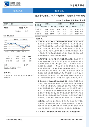 机械设备行业湘股通用设备专题报告:受益景气赛道,布局结构升级,通用设备湘股崛起-20220908-财信证券-24页