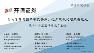 化工行业2023年度投资策略:白马复苏与国产替代共振,化工现代化迎来新纪元-20221114-开源证券-65页