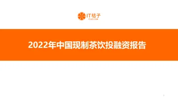 2022年中国现制茶行业投融资报告-IT桔子-32页