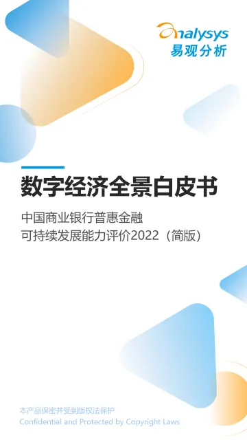 易观分析:《数字经济全景白皮书》中国商业银行普惠金融可持续发展能力评价2022-31页