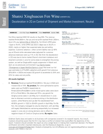Shanxi Xinghuacun Fen Wine (600809.SS)_ Deceleration in 2Q on Control of Shipment and Market Investment; Neutral(1)