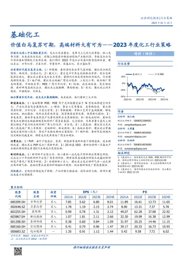 2023年度化工行业策略:价值白马复苏可期,高端材料大有可为-20230115-国盛证券-71页