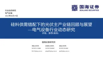 电气设备行业动态研究:硅料供需错配下的光伏主产业链回顾与展望-20220619-国海证券-44页