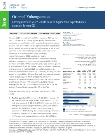 Oriental Yuhong (002271.SZ)_ Earnings Review_ 2Q22 results miss on higher-than-expected opex; maintain Buy (on CL) (1)_1