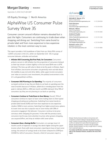 US Equity Strategy _ NorthAmerica AlphaWise US Consumer Pulse Survey Wave 35