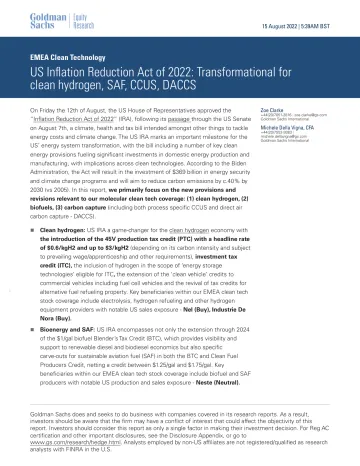 EMEA Clean Technology_ US Inflation Reduction Act of 2022_ Transformational for clean hydrogen, SAF, CCUS, DACCS(1)