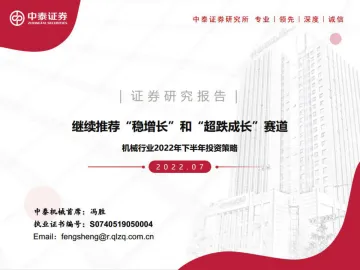 机械行业2022年下半年投资策略:继续推荐“稳增长”和“超跌成长”赛道-20220729-中泰证券-50页