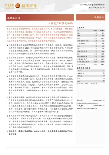 大类资产配置的脉络:春耕莫等闲-20230202-招商证券-22页