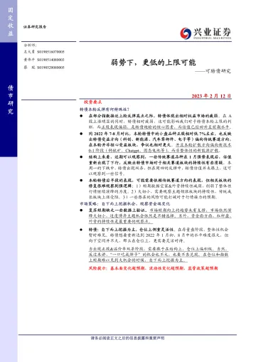 可转债研究：弱势下，更低的上限可能-20230212-兴业证券-19页