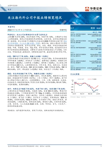 电子行业专题研究:关注海内外公司中报业绩预览情况-20220717-华泰证券-21页
