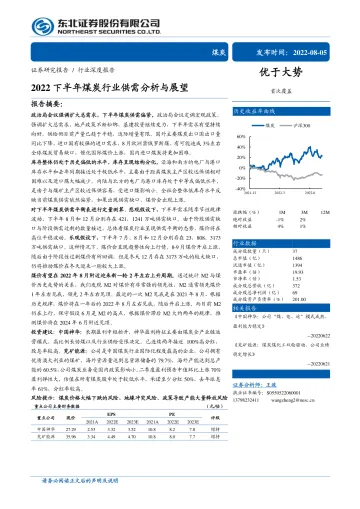 煤炭行业:2022下半年煤炭行业供需分析与展望-20220805-东北证券-31页