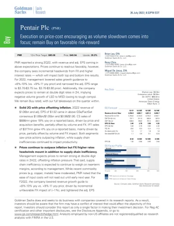 Pentair Plc (PNR)_ Execution on price-cost encouraging as volume slowdown comes into focus; remain Buy on favorable risk-reward(1)