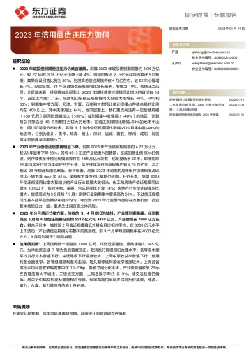 固定收益专题报告:2023年信用债偿还压力如何-20230111-东方证券-16页
