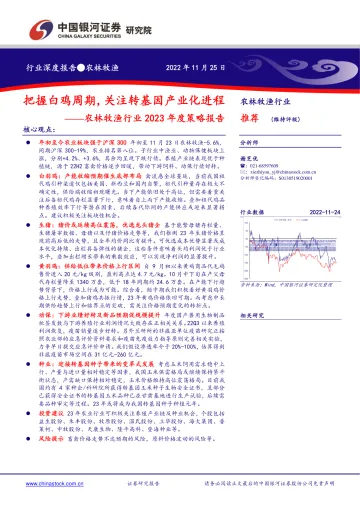 农林牧渔行业2023年度策略报告:把握白鸡周期,关注转基因产业化进程-20221125-银河证券-35页