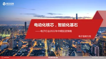2022电子行业中期投资策略:电动化核芯,智能化基石-20220714-民生证券-90页