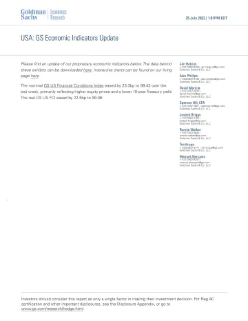 USA_ GS Economic Indicators Update(1)