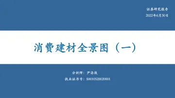 建材行业:消费建材全景图(一)-20220630-华安证券-36页