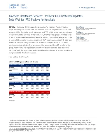Americas Healthcare Services_ Providers_ Final CMS Rate Updates Bode Well for IPPS, Positive for Hospitals(1)