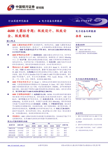 电力设备及新能源行业深度报告：4680大圆柱专题，极致设计、极致安全、极致制造-20220908-银河证券-68页