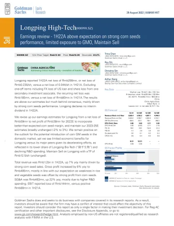Longping High-Tech (000998.SZ)_ Earnings review - 1H22A above expectation on strong corn seeds performance, limited exposure ...(1)