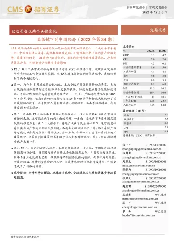 显微镜下的中国经济(2022年第34期):政治局会议两个关键变化-20221208-招商证券-32页