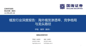 植发行业深度报告:海外植发渗透率、竞争格局与龙头路径-20220411-国海证券-51页