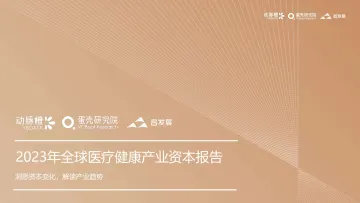 2023年全球医疗健康产业资本报告 听光Vic
