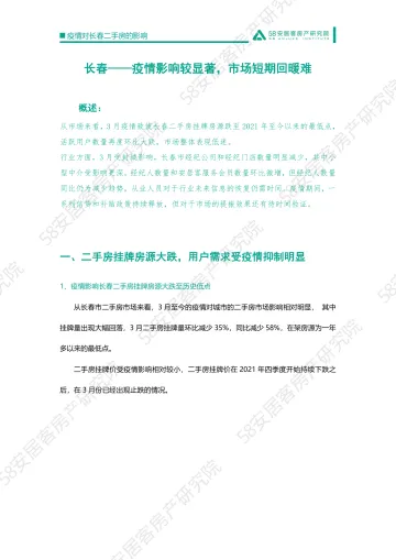 58安居客房产研究院-长春——疫情影响较显著,市场短期回暖难-6页