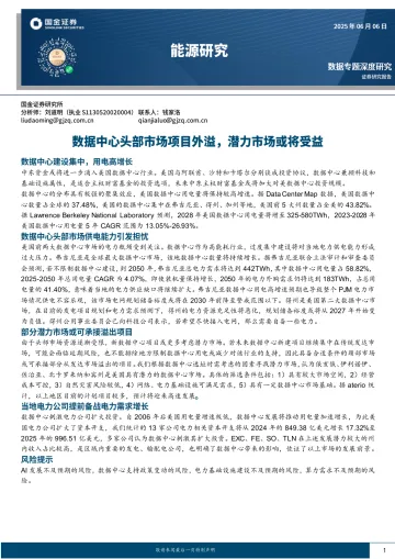 能源研究:数据中心头部市场项目外溢,潜力市场或将受益-国金证券 听光Vic_1