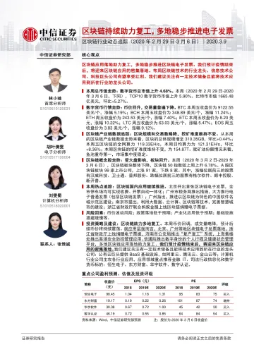 区块链行业动态追踪:区块链持续助力复工,多地稳步推进电子发票-20200309-中信证券-18页