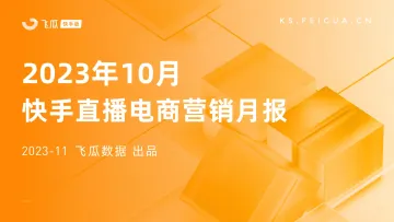 2023年10月快手直播电商营销月报-飞瓜数据-30页