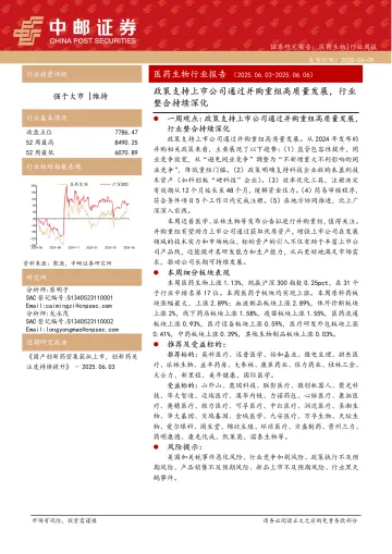 医药生物行业报告:政策支持上市公司通过并购重组高质量发展,行业整合持续深化-中邮证券 听光Vic_1
