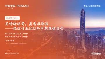 轻纺行业2025年中期策略报告:高情绪消费,真需求造浪-平安证券 听光Vic_1