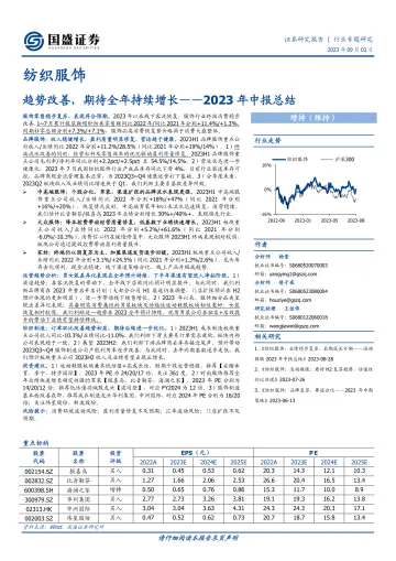 纺织服饰行业2023年中报总结:趋势改善,期待全年持续增长-20230903-国盛证券-24页_1