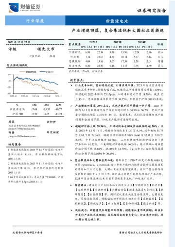 新能源电池行业深度:产业增速回落,复合集流体和大圆柱应用提速-财信证券 听光Vic_1