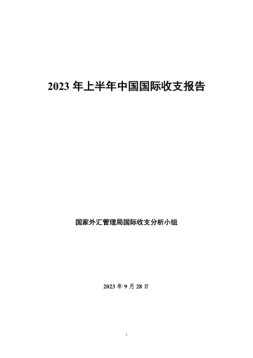 2023年上半年中国国际收支报告-2023-WN10
