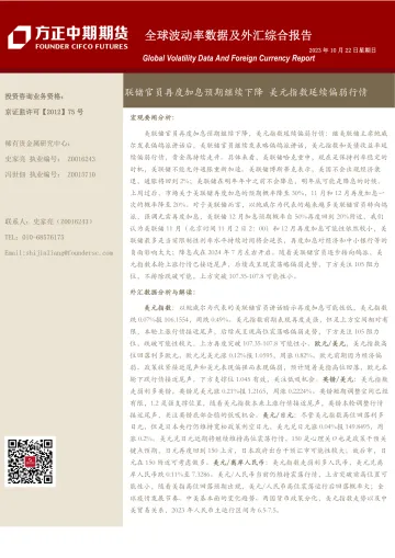 全球波动率数据及外汇综合报告-20231022-方正中期期货-18页